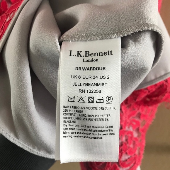 L.K. Bennett Wardour Lace Overlay Dress US 2/UK 6 - Picture 7 of 9